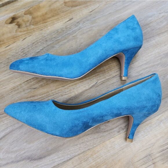 🩵NWOB Riverberry Turquoise Katy Suede Heels Size 8 - Picture 9 of 14